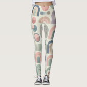 Pastel Geometrische Moderne Vrouwen Leggings (Voorkant)
