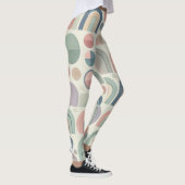Pastel Geometrische Moderne Vrouwen Leggings (Rechts)
