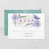 Pastel Geometrische Pioenrozen Bloemenbruiloft RSV RSVP Kaartje (Voorkant / Achterkant)