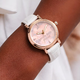 Pastel Geometrische Pop | Blush Aangepaste Dames Horloge