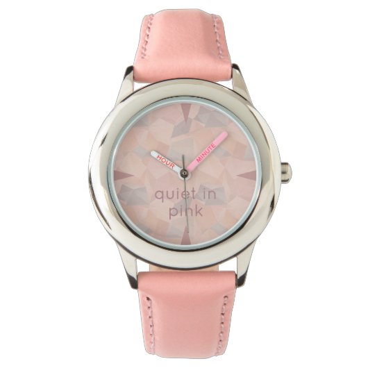 Pastel Geometrische Pop | Blush Aangepaste Kinder- Horloge (Voorkant)