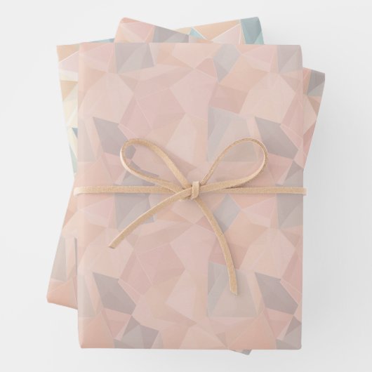 Pastel Geometrische Pop | Blush Inpakpapier Vel (In situ)