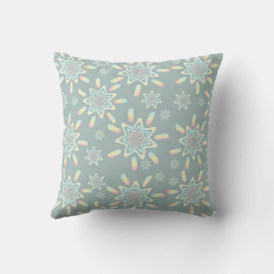 Pastel Geometrische Retro Zonneschijf Kussen