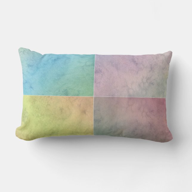 Pastel Geometrische Watercolor Kunst Kussen (Voorkant)