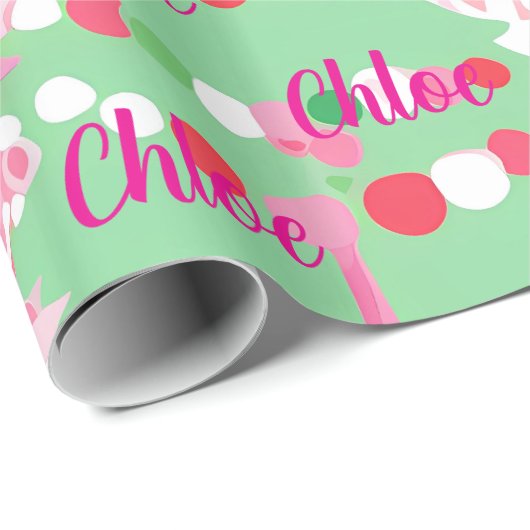 pastel gepersonaliseerd cadeaupapier (Rol Hoek)