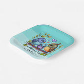 Pastel gepersonaliseerde Baby Bird Shower Papieren Bordje (Gebogen)