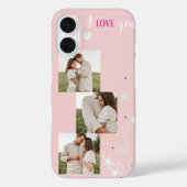 Pastel gepersonaliseerde foto | Tekst iPhone Case (Achterkant)