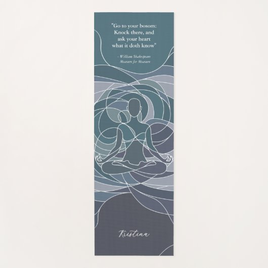 Pastel Gepersonaliseerde Moderne Elegante Quote Yogamat (Voorkant)