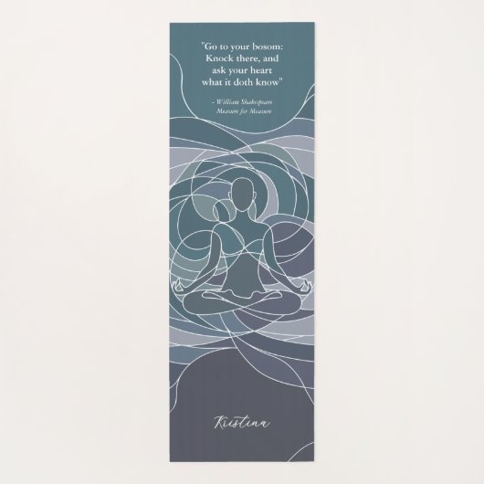 Pastel Gepersonaliseerde Moderne Elegante Quote Yogamat (Achterkant)