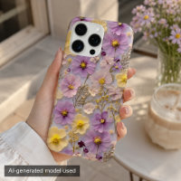 Pastel Geperste Wilde Bloem Cottagecore Patroon