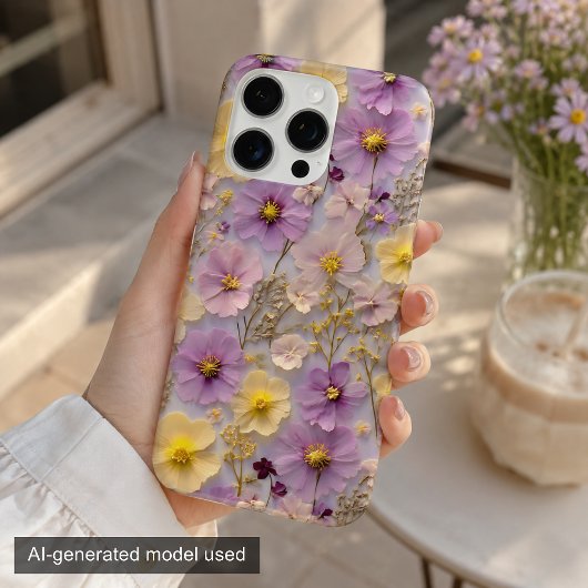 Pastel Geperste Wilde Bloem Cottagecore Patroon  Case-Mate iPhone Case