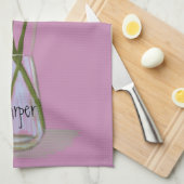 Pastel Gerbera Flower +Aangepaste naam Theedoek (Quarter Fold)