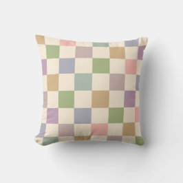 Pastel geruit geometrisch retrocheckerpatroon kussen