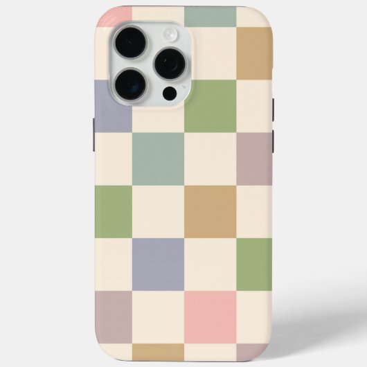 Pastel geruit geometrische retro naadloos patroon Case-Mate iPhone case (Achterkant)