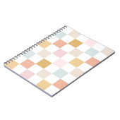 Pastel geruit zomer retro kleurrijk patroon notitieboek (Linkerzijde)
