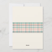 Pastel geruite babyshower uitnodiging (Achterkant)