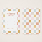 Pastel geruite oorbel display Kaart (Voorkant /achterkant)