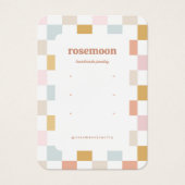 Pastel geruite oorbel display Kaart (Voorkant)