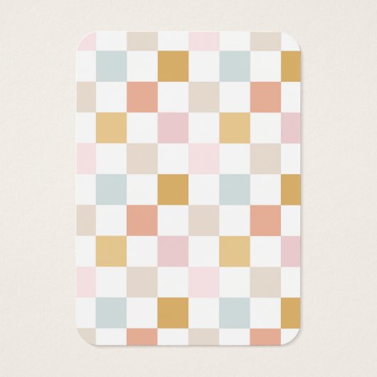 Pastel geruite oorbel display Kaart (Achterkant)