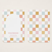 Pastel geruite oorbel display Kaart (Voorkant /achterkant)