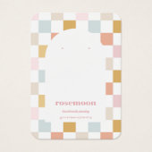 Pastel geruite oorbel display Kaart (Voorkant)