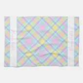 Pastel geruite Pasen Keukenhanddoek (Horizontaal)