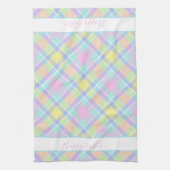Pastel geruite Pasen Keukenhanddoek (Verticaal)
