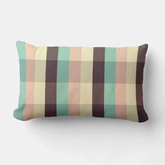 Pastel geruite patroon in horizontale strepen kussen (Voorkant)