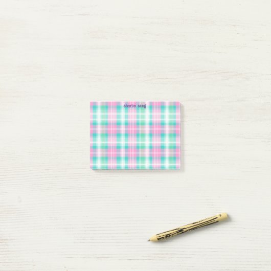 pastel geruite post-it-notitie post-it® notes (Op bureau)