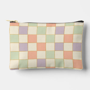 Pastel geruite ritssluiting zak etui