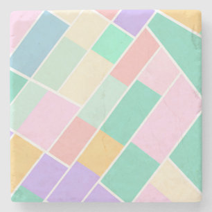 Pastel Geruite Spring Cottagecore Homes Stenen Onderzetter