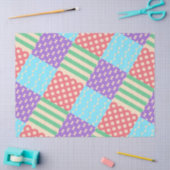 Pastel Geruite Stippen Lint Geometrisch Tissuepapier (Craft)