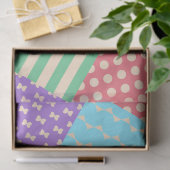 Pastel Geruite Stippen Lint Geometrisch Tissuepapier (Geschenk)