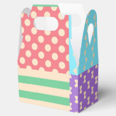 Pastel geruite streep lint stip geometrisch bedankdoosjes (Geopend)