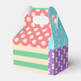 Pastel geruite streep lint stip geometrisch bedankdoosjes