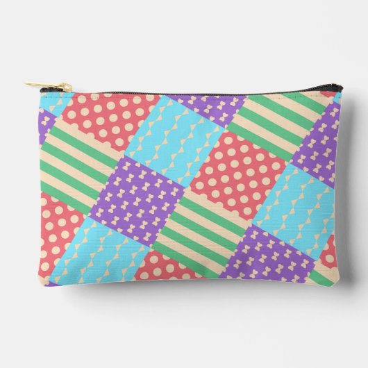Pastel geruite streep lint stip geometrisch etui (Voorkant)