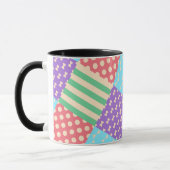 Pastel geruite streep lint stip geometrisch mok (Links)