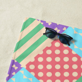 Pastel geruite streep lint stip geometrisch strandlaken