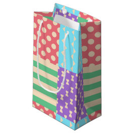Pastel Geruite Streep Strik Geblokte Geometrisch Klein Cadeauzakje