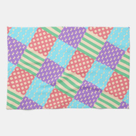 Pastel Geruite Streep Strik Geblokte Geometrisch Theedoek