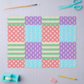 Pastel Geruite Streep Strik Geblokte Geometrisch Tissuepapier (Craft)