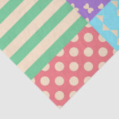 Pastel Geruite Streep Strik Geblokte Geometrisch Tissuepapier (Detail)