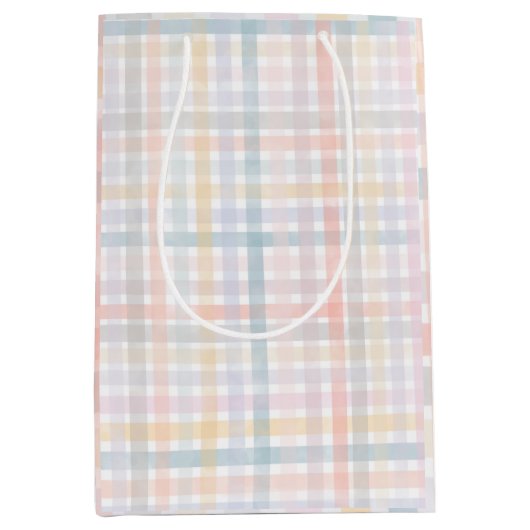 Pastel Geruite zak Medium Cadeauzakje (Voorkant)