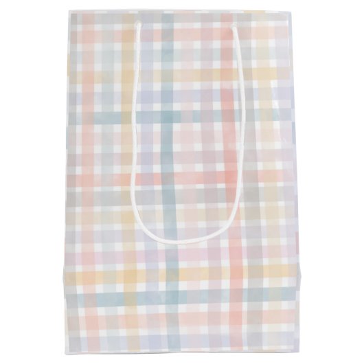 Pastel Geruite zak Medium Cadeauzakje (Achterkant)