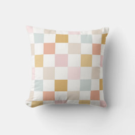 Pastel geruite zomer retro naadloos patroon kussen