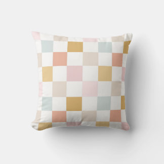 Pastel geruite zomer retro naadloos patroon kussen
