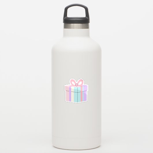 Pastel Geschenk Sticker (Waterfles)