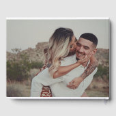 Pastel geschilderde bloemen en foto bruiloft gastenboek (Achterkant)