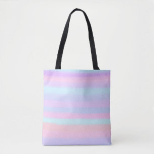 Pastel geschilderde strepen tote bag