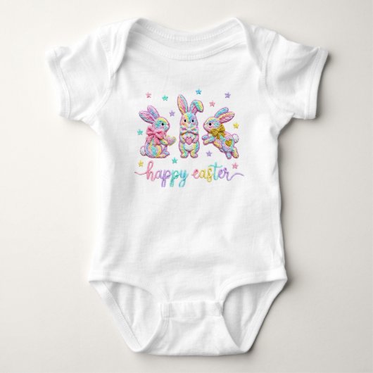 Pastel Gesimuleerde Gareneasterkonijnen Romper (Voorkant)